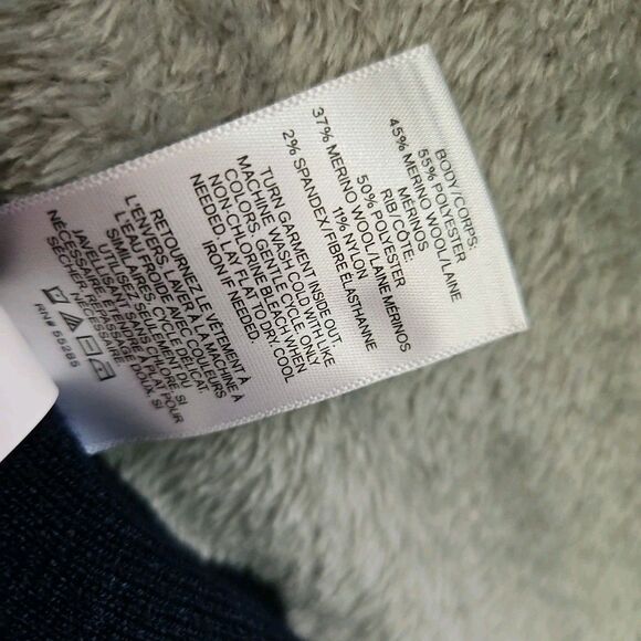 Express Navy Turtleneck Women's Med tunic Marino Wool nylon Sweater soft - Picture 7 of 10